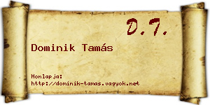 Dominik Tamás névjegykártya