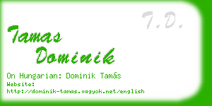 tamas dominik business card