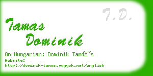 tamas dominik business card